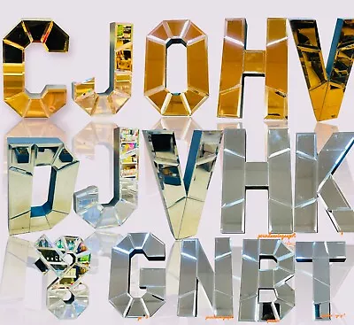 £8.99 • Buy Wall Hanging Mirrored Effect Alphabet Letters/Number Decor Acrylic Silver/Gold