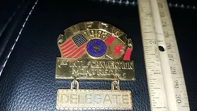 1983 Vintage Medal Badge Ufcw First International Convention Montreal Canada • $23.99