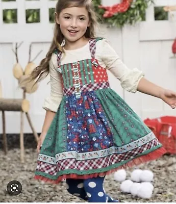 Matilda Jane Girls Make Believe Holly Days Christmas Knot Dress Size 4 • $39.99