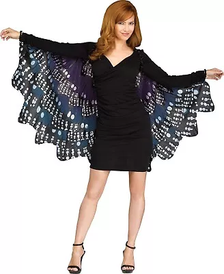 Butterfly Wings Soft Fabric Adult Costume Accessory Tiger Blue • $8.99