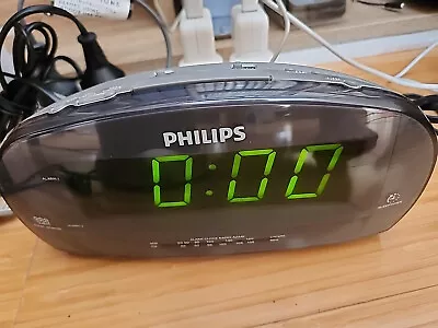 PHILIPS Big Display Dual Alarm Clock AM/FM Radio AJ3540/79 With Snooze Function • $50.55