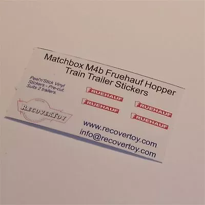 Matchbox Lesney Major Pack  4b Fruehauf Hopper Train Stickers • $4.99