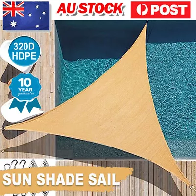 Rectangle Triangle Sun Shade Sail Shade Cloth 320 GSM 98% UV Block Square AU • $23.99