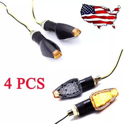 4pcs 14 LED Mini Stalk Arrow Light Motorcycle 12V Indicators Turn Signal Lights • $16.66