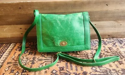 J Crew Green Crossbody Leather Turnlock Shoulder Bag Clutch • $18.95