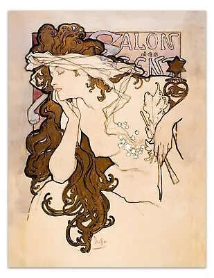 Salon Des Cent Poster 1896 By ALPHONSE MUCHA Poster -Unframed- Premium Art Print • $10.95