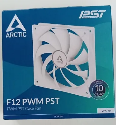 ARCTIC F12 120 Mm Quite Case Fan PWM PST White 4pin + 4pin Socket ACFAN00198A • £7.99