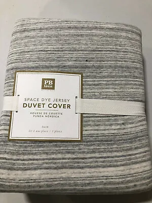 Pottery Barn Teen Space Dye Jersey Duvet Cover Twin Grey NEW • $37.79