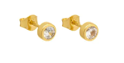 Lola Rose Stud Earrings Semi Precious Stone Zircon Gold Plated Stirling Silver • £26