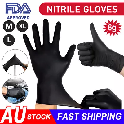 100-1000pcs Disposable Nitrile Gloves Black Mechanic Blend Powder Free Industry • $11.96