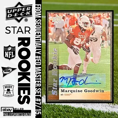 2013 Upper Deck Star Rookie Auto Marquise Goodwin #57 RC SP #7/15 Autograph • $20