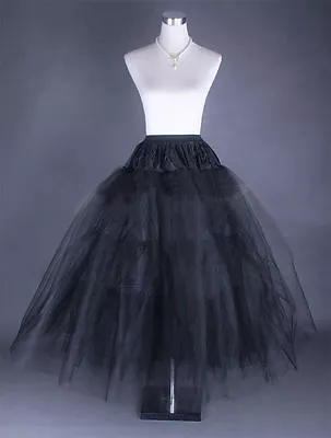 £14.29 • Buy RULTA Black 3-Layers Tulle Hoopless Wedding Underdress Underskirt Petticoat N1