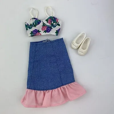 Barbie Vintage Y2K Fashion Doll Clothes Skirt Top Shoes • £8.99