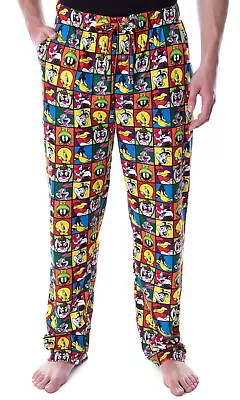 Looney Tunes Men's Character Grid Allover Print Sleep Lounge Pajama Pants (XL) • $27.95