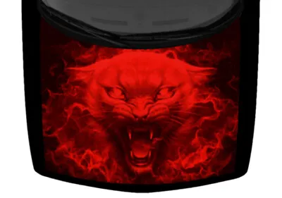 3D Fits HellCat Jaguar Flames Truck Hood Wrap Vinyl Car Graphic Decal Dark Red • $219.99