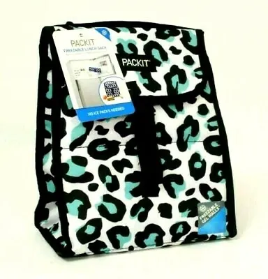 $14.49 • Buy PackIt Freezable Lunch Bag Leopard Green Personal Cooler Cools Up To 10 Hours 