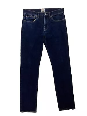 J CREW 484  Jeans Kurabo  Mens 31/29* Blue Denim Slim Straight Dark Wash Zip • $27.54