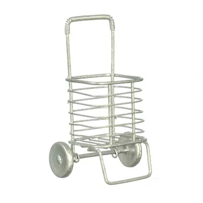 Dollhouse Miniature Metal Grocery Cart Silver EIWF613 • $13.49