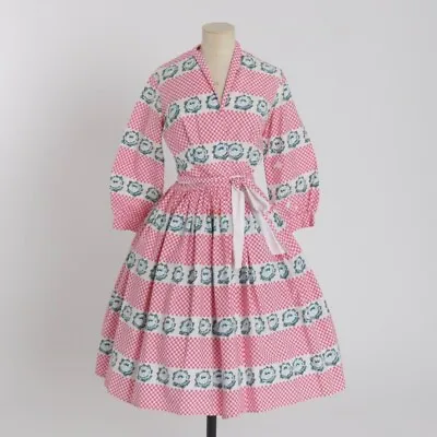 Vintage 1950s Original Novelty Print Horrockses Fashions Rose Housecoat UK 6 8 • £95