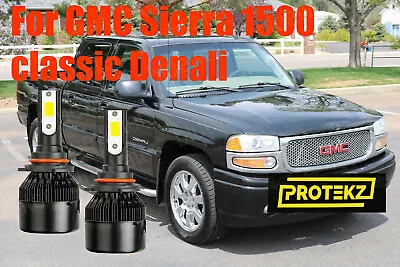 LED SIERRA 1500 Classic Denali 2007 Headlight Kit 9005 White CREE Bulbs Low Beam • $25.05