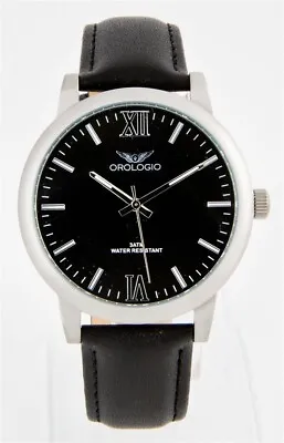 Brand New Orologio Emporio Collection Men`s Black Leather Watch With Display Box • $65