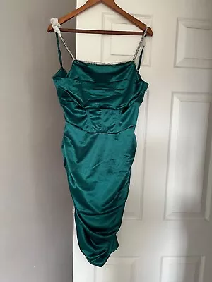 Quiz Bottle Green Cocktail Dress Size 12 Nwt • £0.99