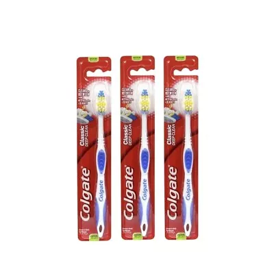 3 X Toothbrush  Colgate Classic Deep Clean Full Head MEDIUM Random Colours • £1.99