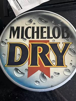 Vintage Michelob Dry Ultra Beer Bottle Cap Round 14in Wall Sign Light Man Cave • $34.99