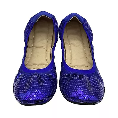 Ollio Ballet Flats Women's Size 8 ? Blue Sequins ZM1057 • $22.45