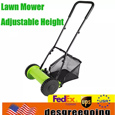 Lawn Mower Adjustable Height Manual Reel Push Walk Behind Dual Wheeled 5-Blade • $75