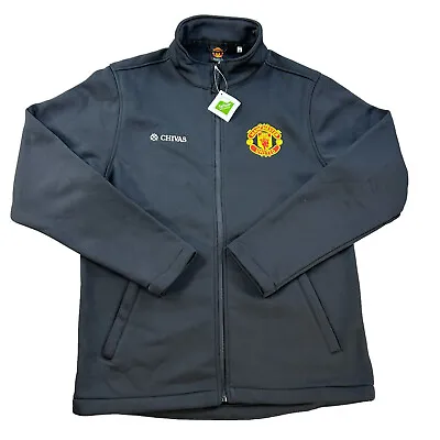 Manchester United Jacket Mens Medium Black Russell Athletic Chivas Whiskey NEW • $48.88