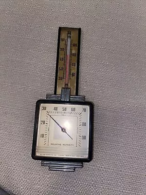 Vintage Airguide Art Deco Metal Hygrometer Thermometer Fee And Stemwedel Ideal • $65