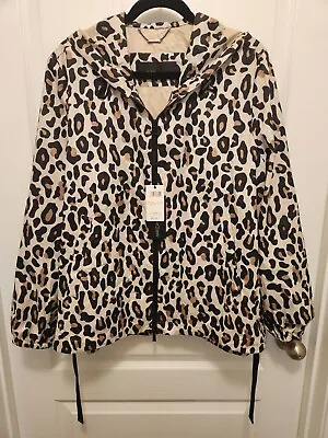 Marc Cain Leopard Animal Print Rain Jacket NWT's 5N 12 Medium $460 N5 • $145