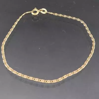 Childs Italian Solid 9k Yellow GOLD SNAIL LINK BRACELET 174mm 1.2gm • $99