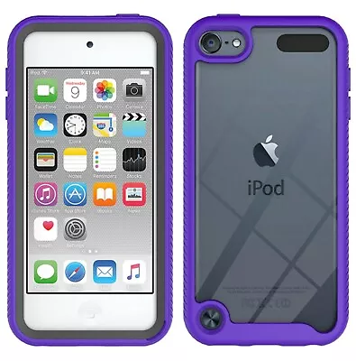 Bumper Clear Case Cover Purple TPU Sides For Apple IPod Touch 5 6 7 Shockproof • $9.99