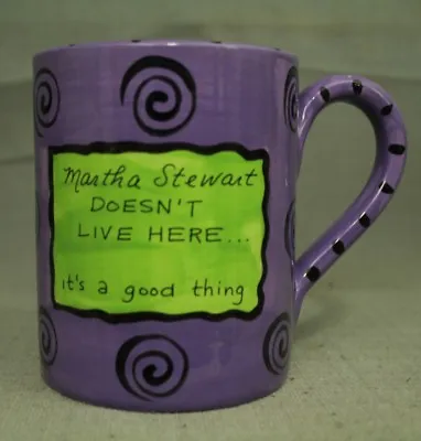 Vtg Martha Stewart Doesn't Live Here Purple Coffee Mug Our Name Is Mud Veasey • £9.63