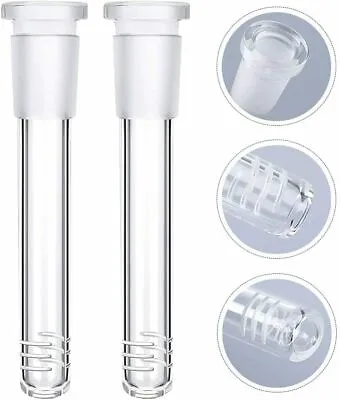 2X 5.1  Down Stem 14mm Glass Bong Tobacco Hookah Down Tube Pipe Accessorie 13cm • $9.50