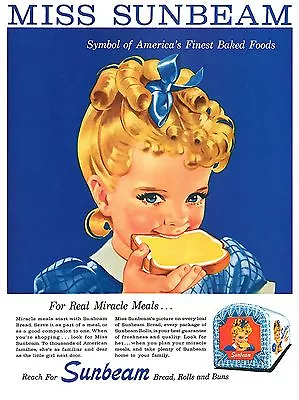 1957 Sunbeam Bread Advertisement High Quality Metal Magnet 3 X 4 Inches 9660 • $5.95
