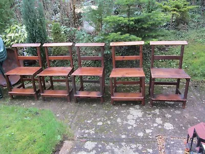 5 Antique Pine Metamorphic Monks Kneeling Prayer Chapel Church Chairs C1820-50 • £225