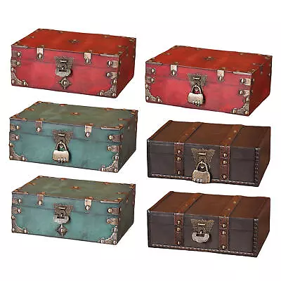 Jewelry Organizer Box Decorative Storage Containers Lock Vintage Treasure Box  • $36.99