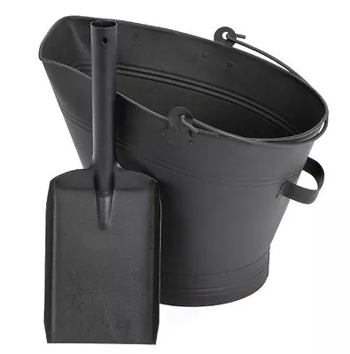 Waterloo Style Traditional Black Fire Coal Bucket Shovel Fireplace Log Scuttle • £15.95