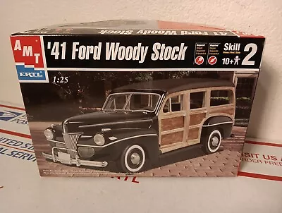 Vintage 2001 AMT ERTL 1941 Ford Woody Stock Model Kit Car 1/25 Sealed Parts  • $16