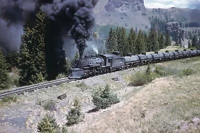 PB: Orig Slide DRGW Rio Grande Narrow Gauge Oil Train On Cumbres Pass Line 1961 • $6.50