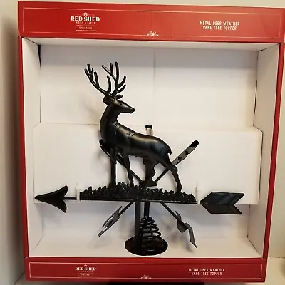 New Red Shed Metal Deer Weather Vane Tree Topper Christmas 11.5 ×11.5  • $10