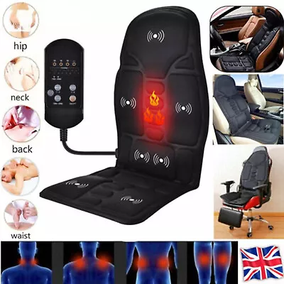 8 Modes Massage Cushion Full Back Car Chair Seat Pad Mat Neck Heat Massager UK • £27.99