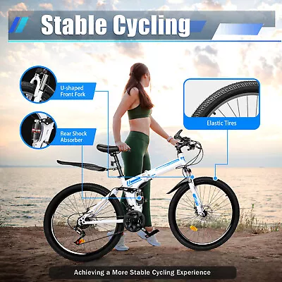 26  Mountain Bike Folding 21-Speed Men Bikes MTB Bicycle School Dual Disc Brake • $175.75