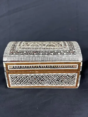 Mother Of Pearl Inlay Box. Egypt. 6”L 4”H 4.5” D Missing Some Back Pieces  • $34.90