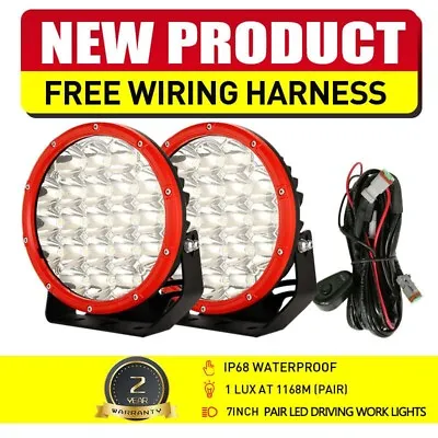 NEW Pair 7inch LED Driving Lights Round RED Spot Beam OffRoad Truck 4x4 SUV Work • $89.79