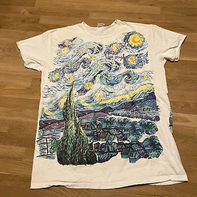 Van Gogh Museum Vintage Starry Night Painting Sleep Shirt One Size Vtg 90s • $12