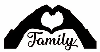 Family Love Heart Hands Wall Art Decal Sticker Decor • £2.50